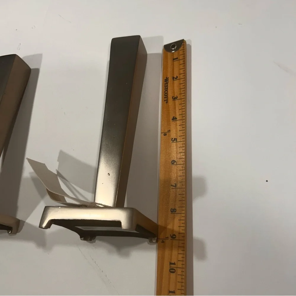 Crate and Barrel La linge metal pewter candlestick holders 2 New holiday formal